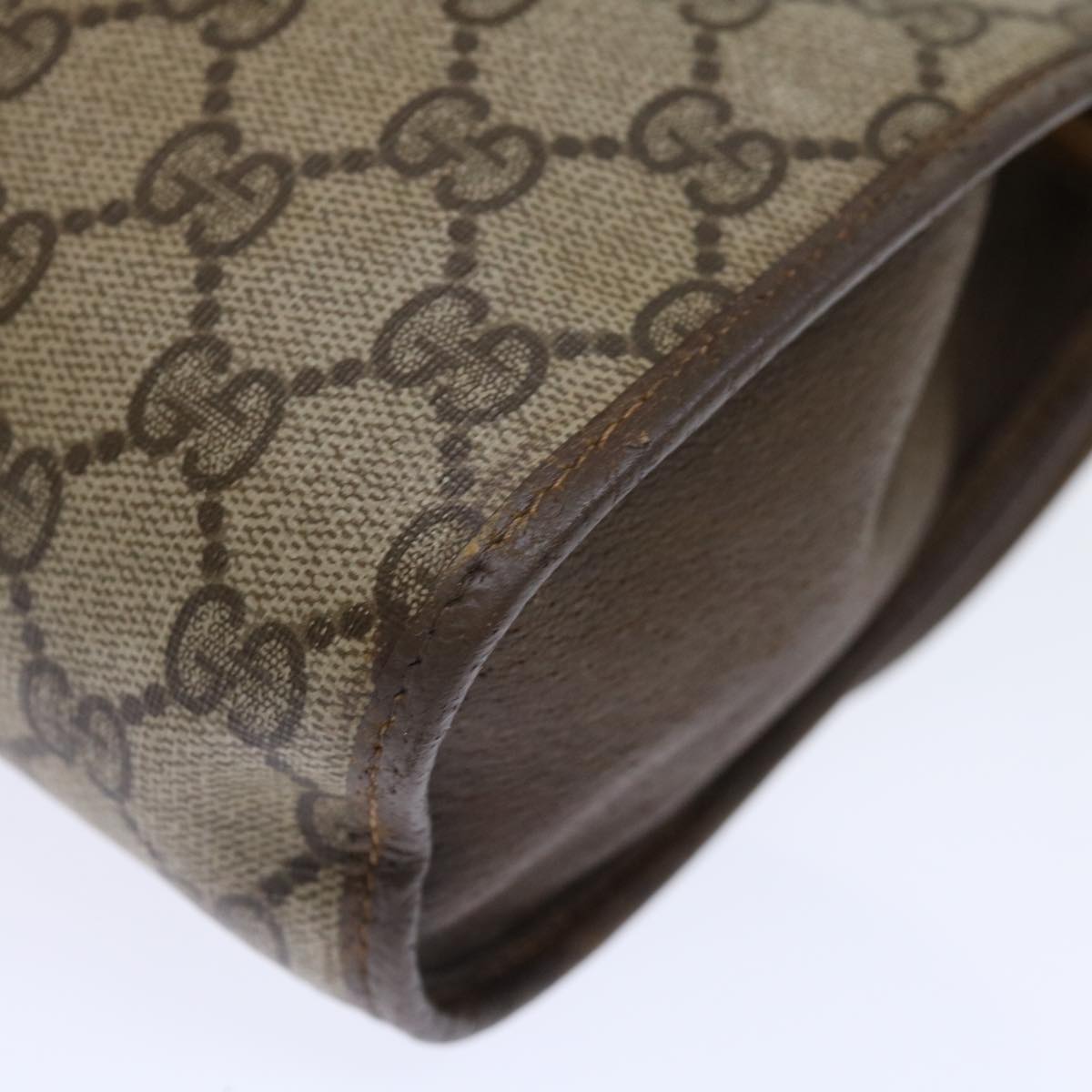 GUCCI GG Supreme Web Sherry Line Clutch Bag Beige Green 89 01 030 Auth bs13591