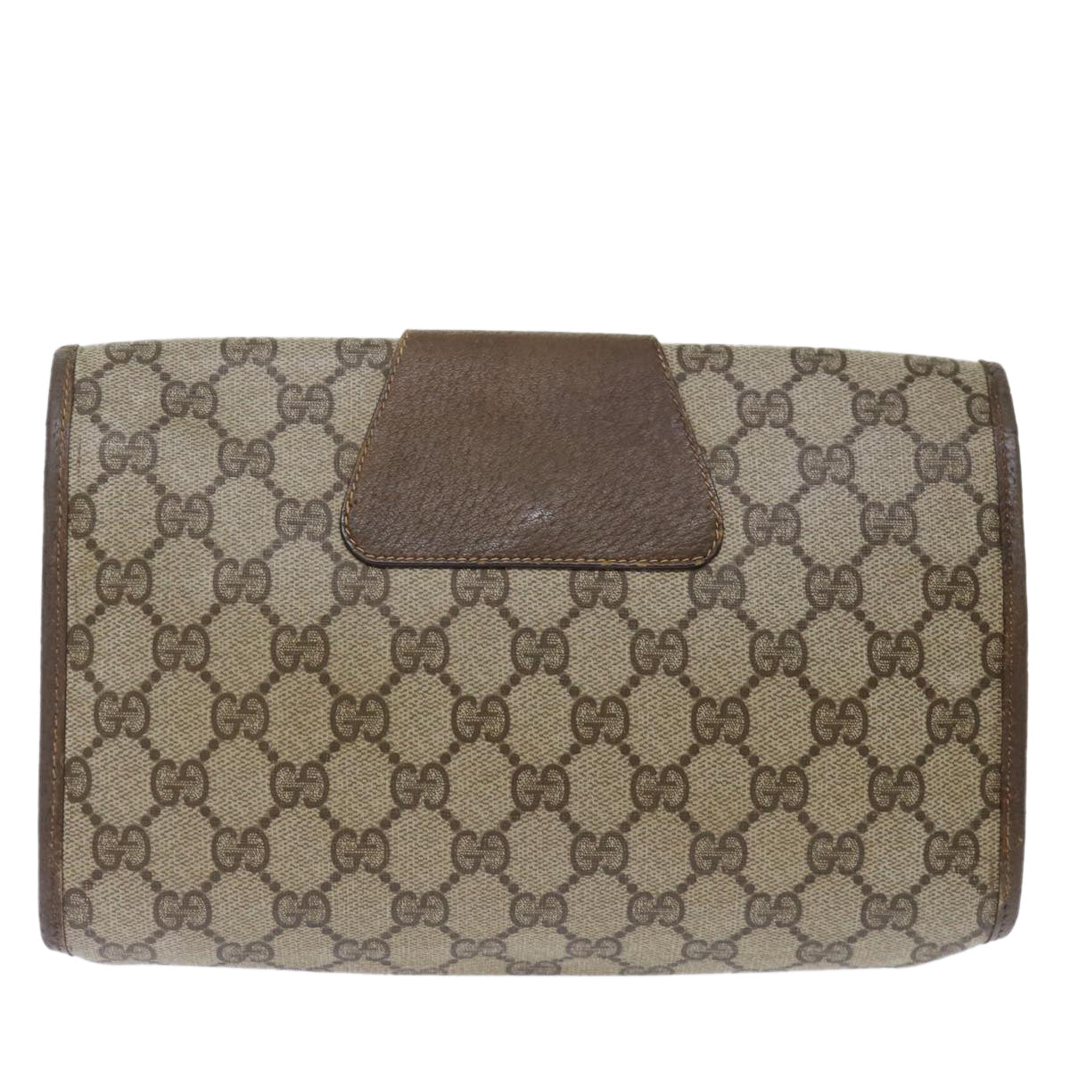 GUCCI GG Supreme Web Sherry Line Clutch Bag Beige Green 89 01 030 Auth bs13591