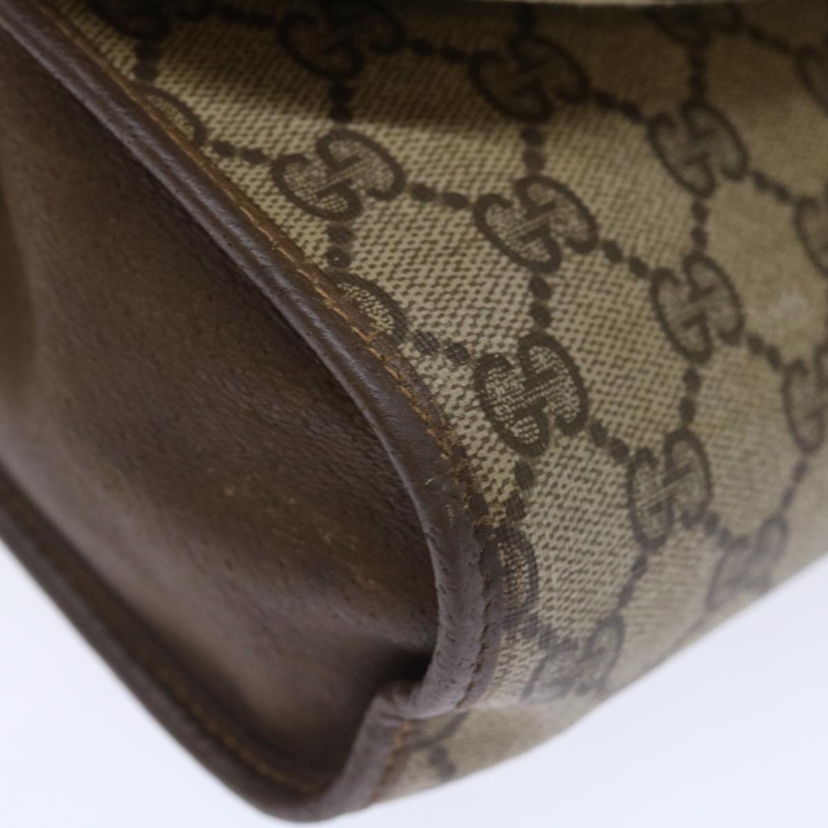GUCCI GG Supreme Web Sherry Line Clutch Bag Beige Green 89 01 030 Auth bs13591