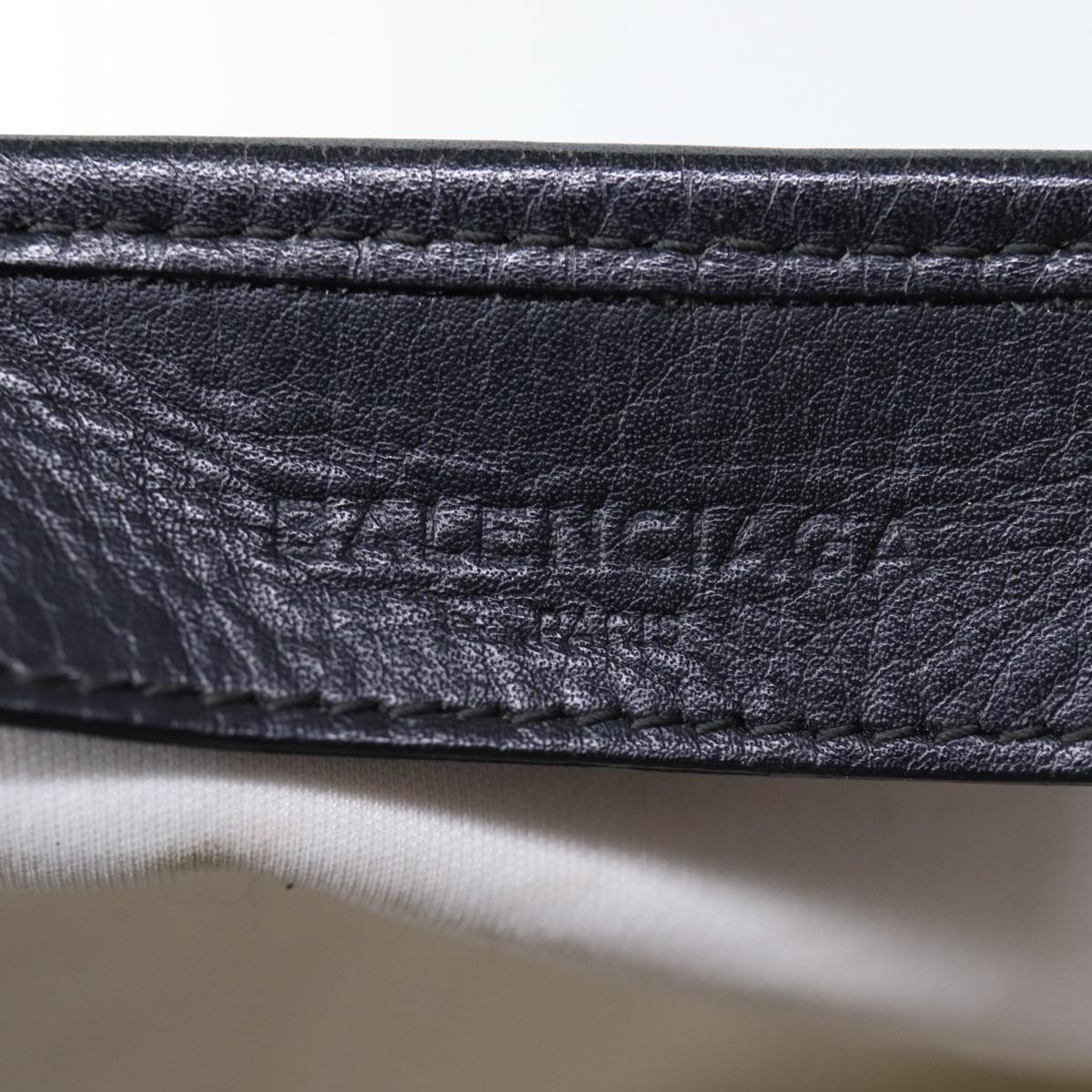 balenciaga Cabas S Hand Bag Canvas White Black Auth bs13699