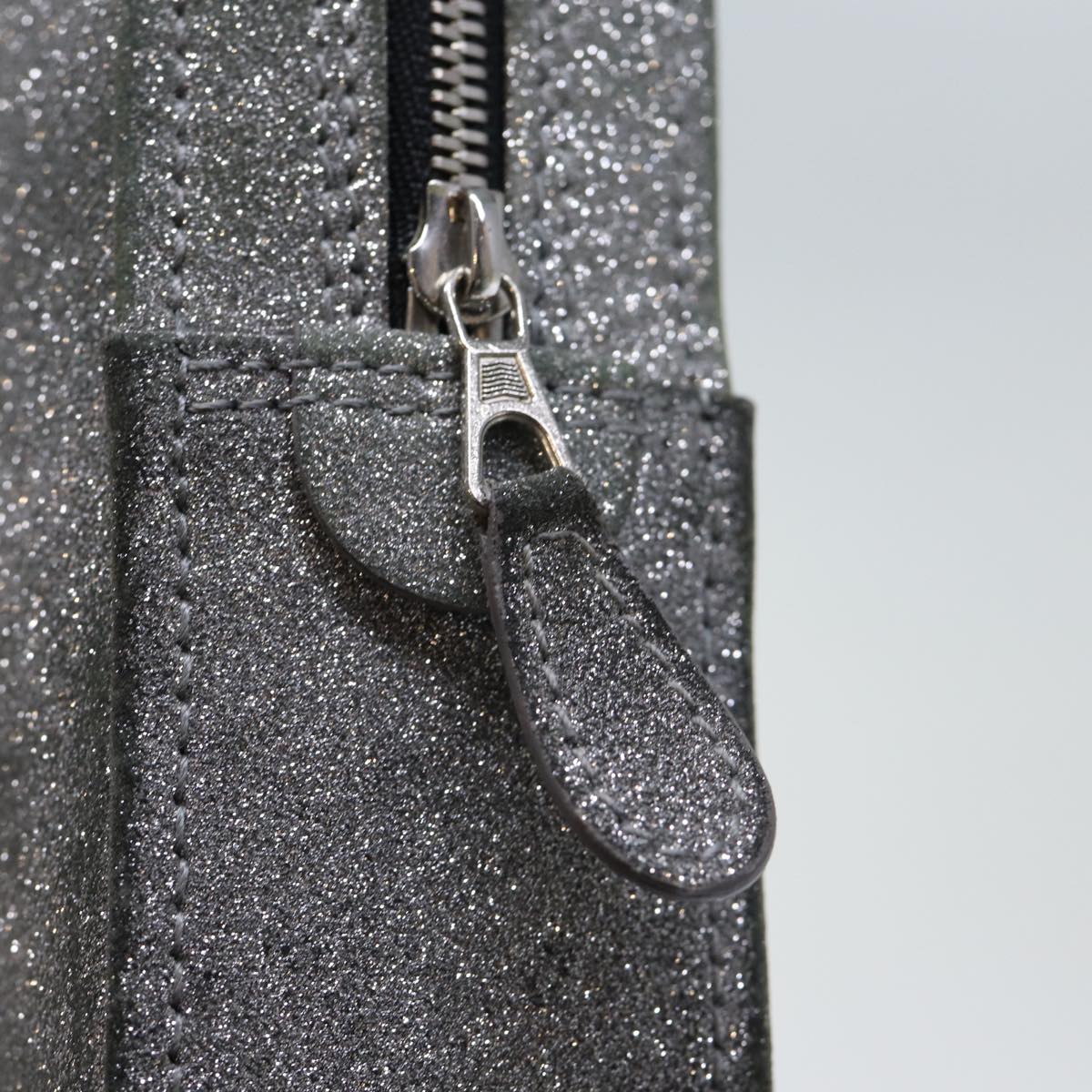 balenciaga Triangle Duffle Clutch Bag Leather Gray 476976 Auth bs13794