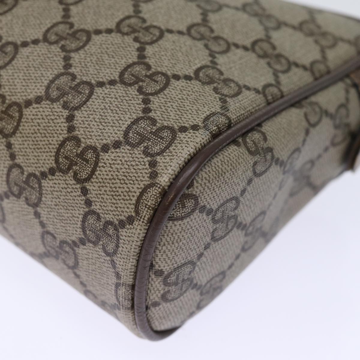 GUCCI GG Supreme Web Sherry Line Clutch Bag PVC Beige Red 75 01 012 Auth bs14245