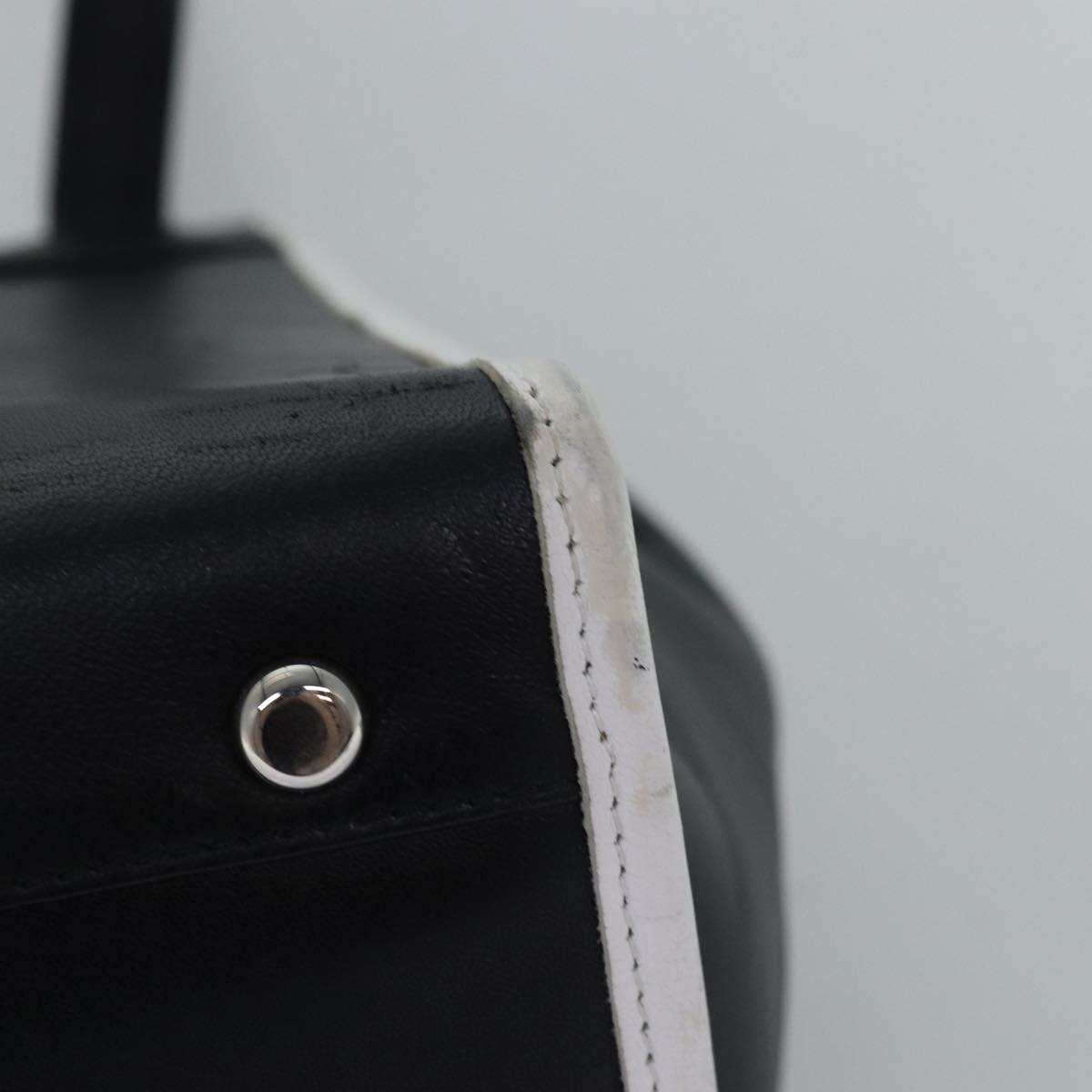 balenciaga Shoulder Bag Leather Black Auth bs14918