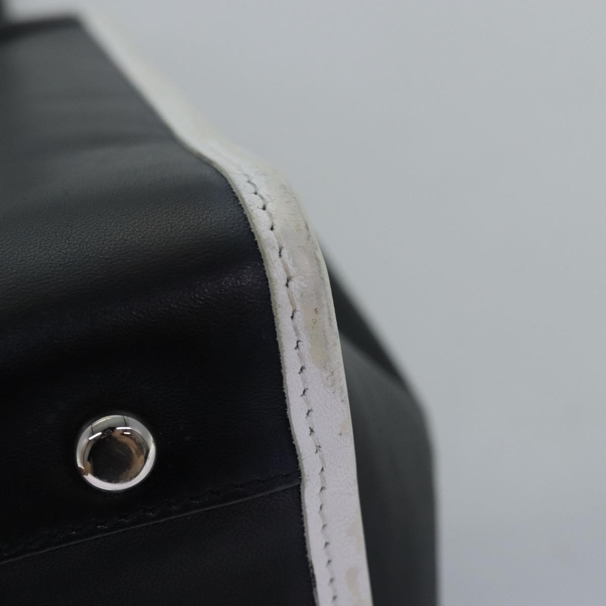 balenciaga Shoulder Bag Leather Black Auth bs14918