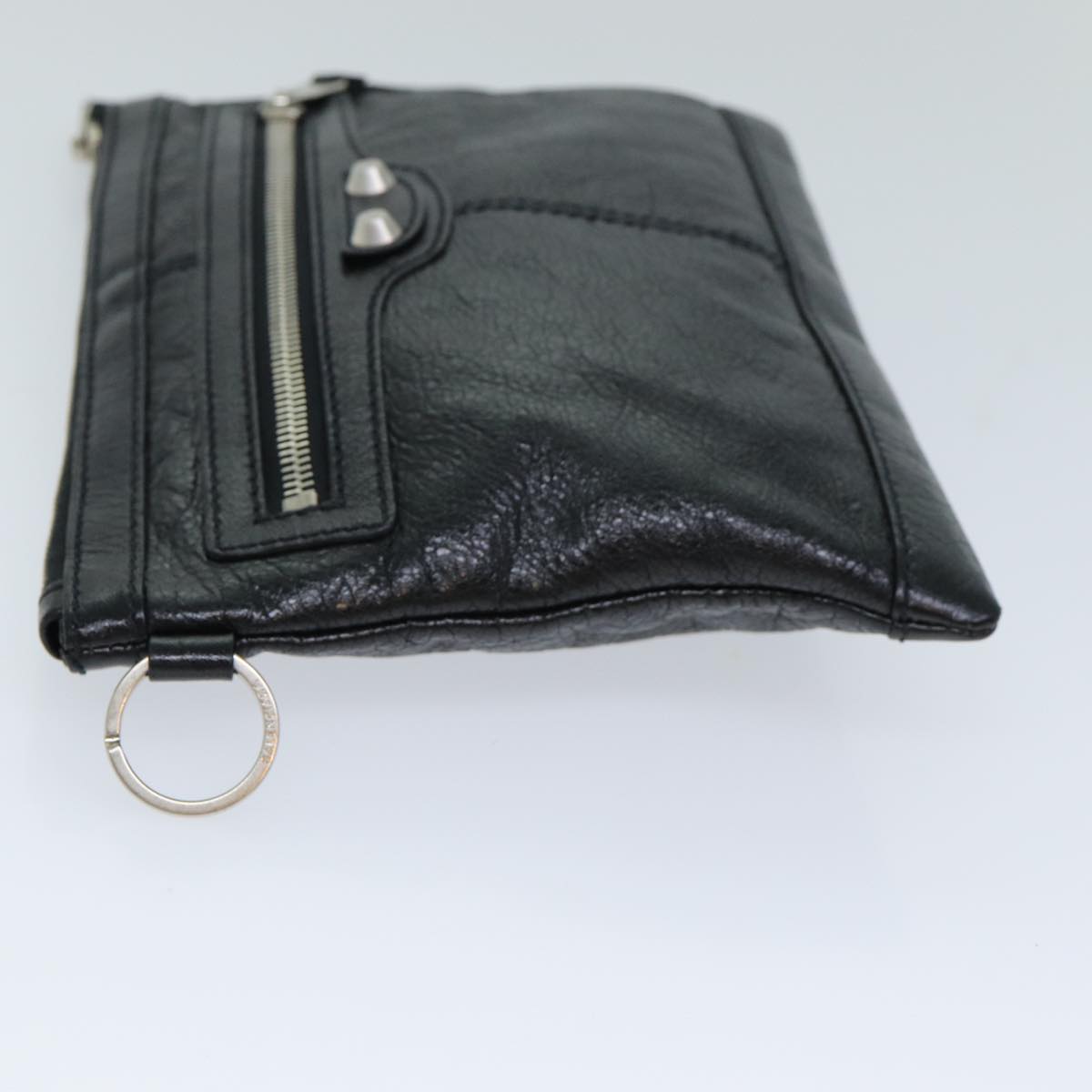 balenciaga Clutch Bag Leather Black 273021 Auth bs15132