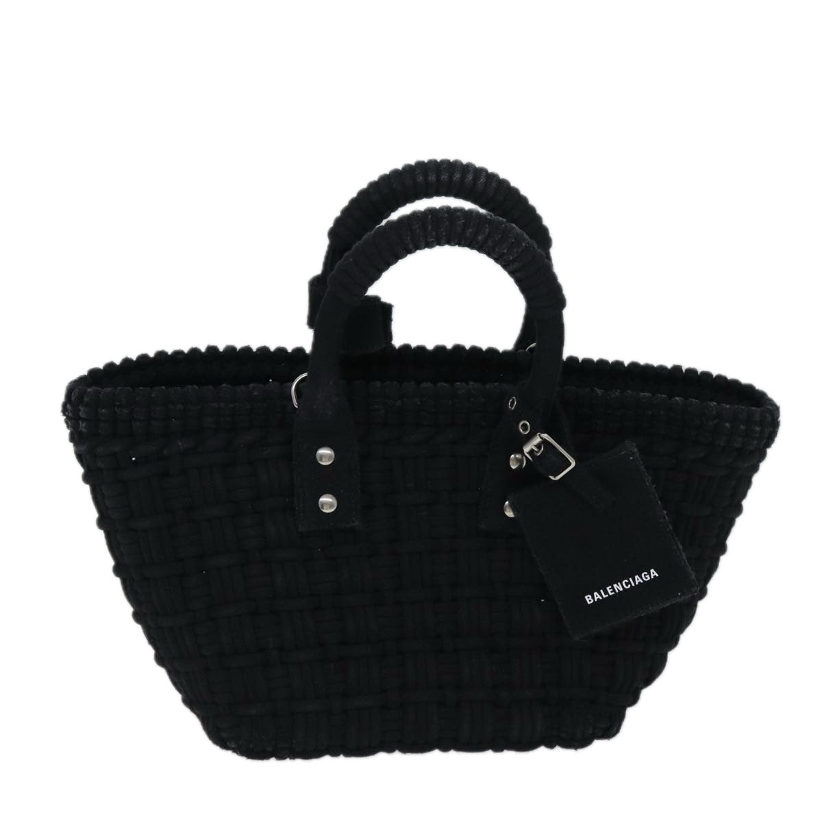 balenciaga Bistro Hand Bag Canvas 2way Black 671342 Auth bs15695
