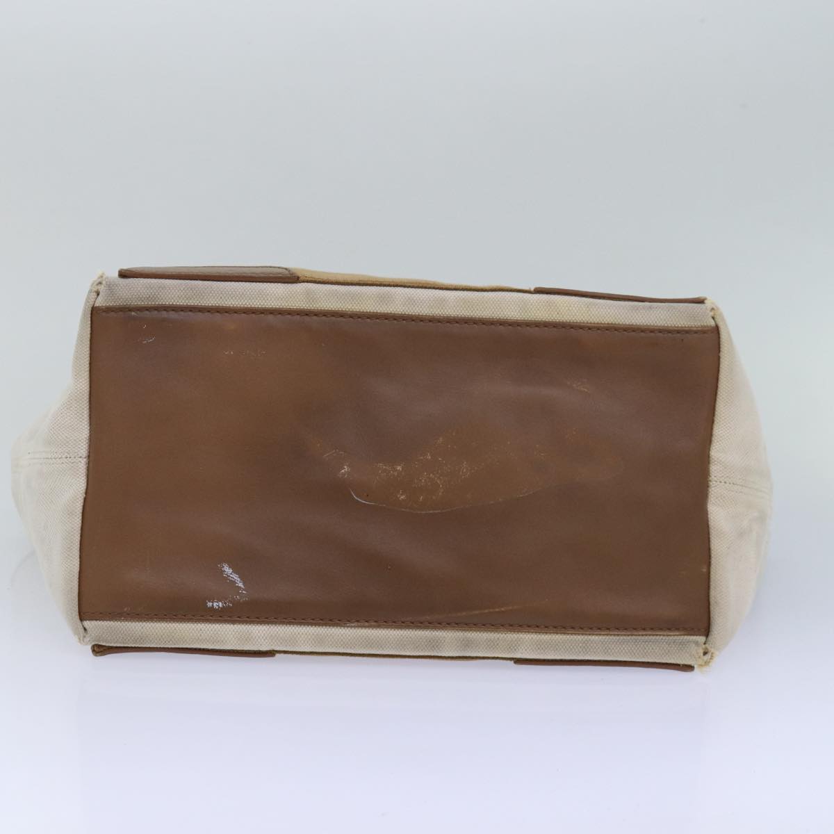 balenciaga Navy kabas S Hand Bag Canvas Beige White 339933 Auth bs15696