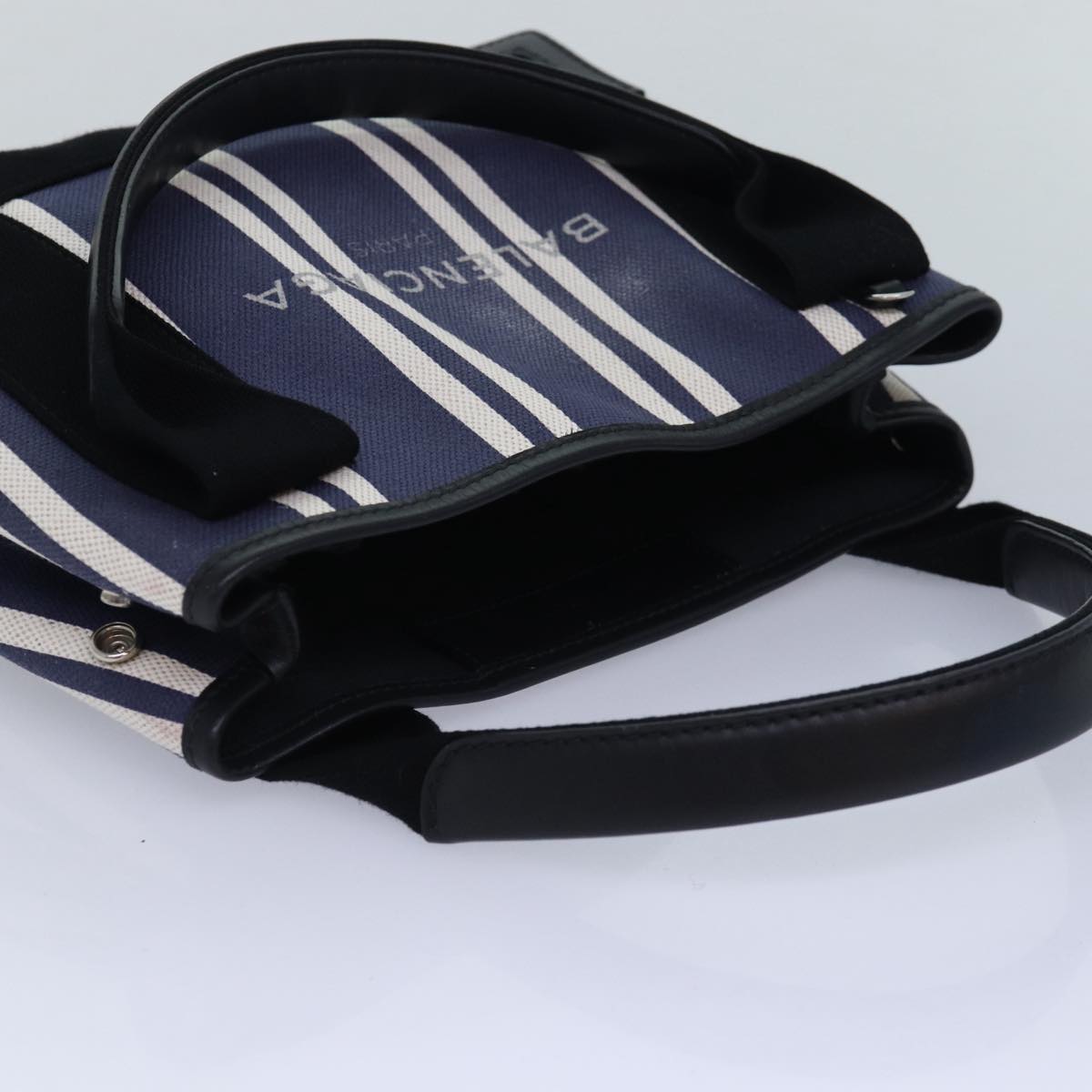 balenciaga Navy Cabas XS Hand Bag Canvas 2way Navy 390346 Auth bs15772