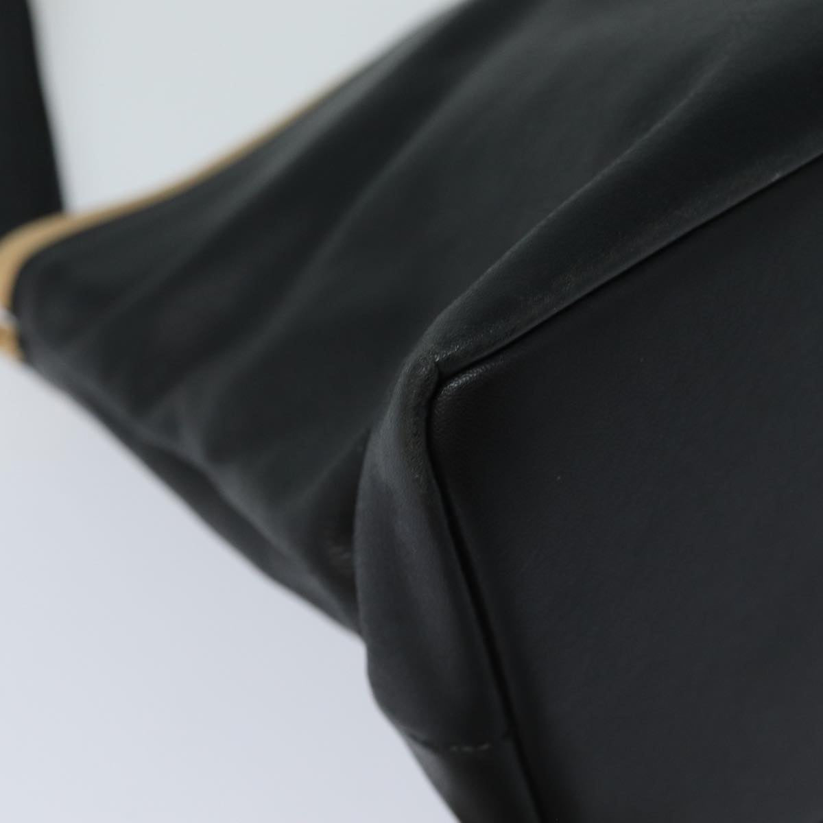 balenciaga Shoulder Bag Leather Black Auth bs15971