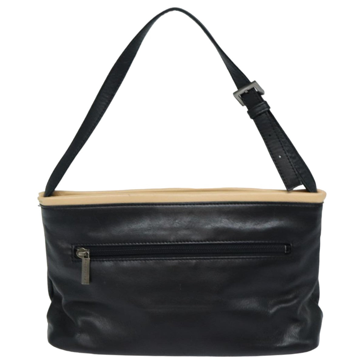 balenciaga Shoulder Bag Leather Black Auth bs15971