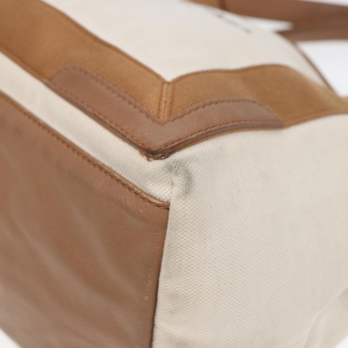 balenciaga Navy kabas S Hand Bag Canvas Beige 339933 Auth bs16366