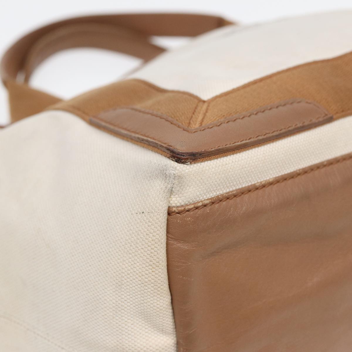 balenciaga Navy kabas S Hand Bag Canvas Beige 339933 Auth bs16366