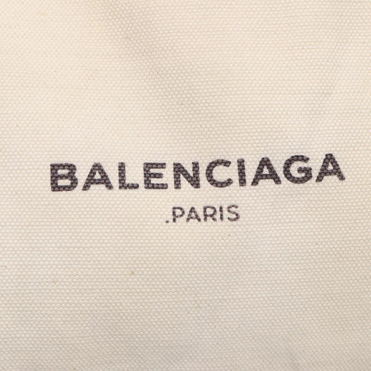 balenciaga Navy kabas S Hand Bag Canvas Beige 339933 Auth bs16366