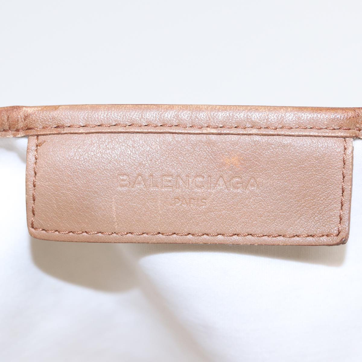 balenciaga Navy kabas S Hand Bag Canvas Beige 339933 Auth bs16366