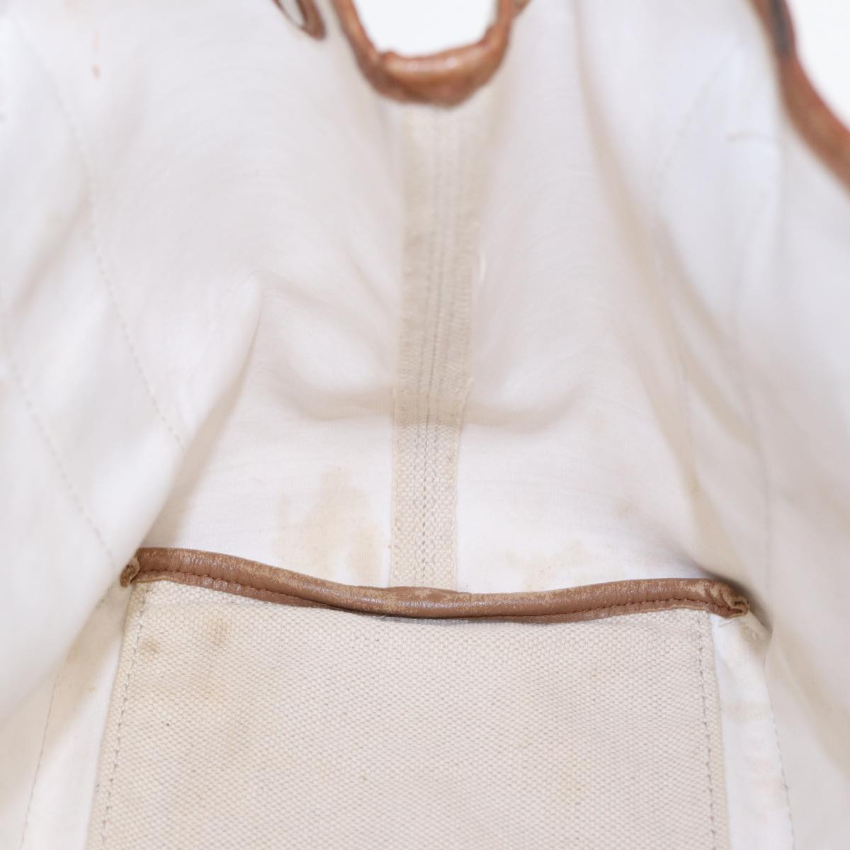 balenciaga Navy kabas S Hand Bag Canvas Beige 339933 Auth bs16366