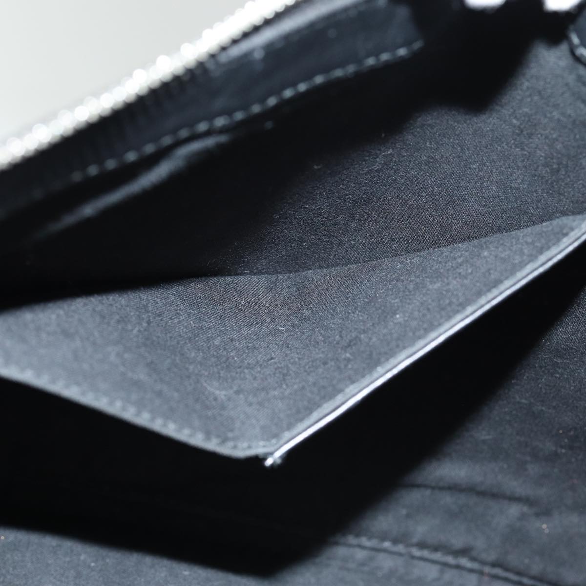 balenciaga Clutch Bag Canvas Leather Blue Black Silver 420407 Auth bs16618