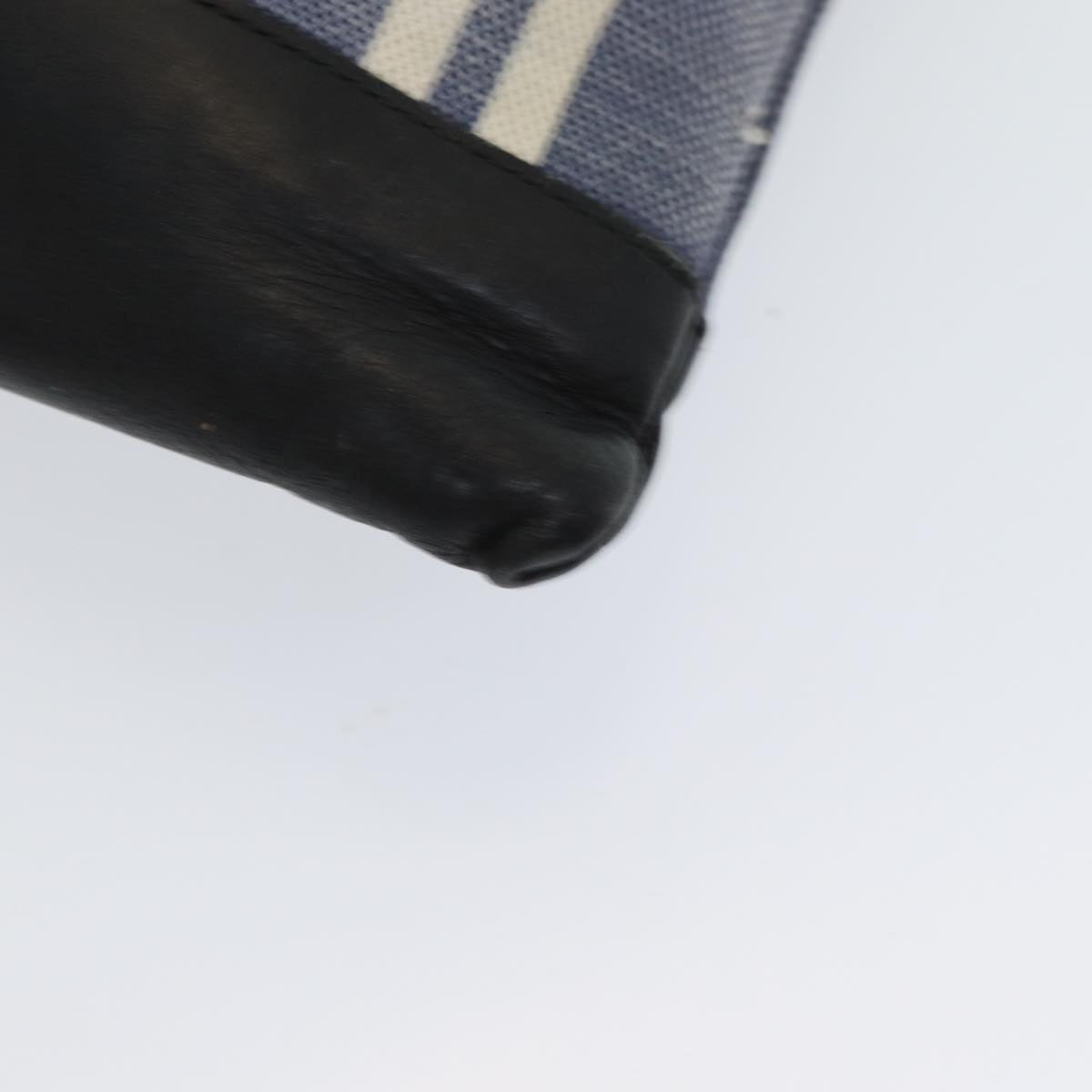 balenciaga Clutch Bag Canvas Leather Blue Black Silver 420407 Auth bs16618