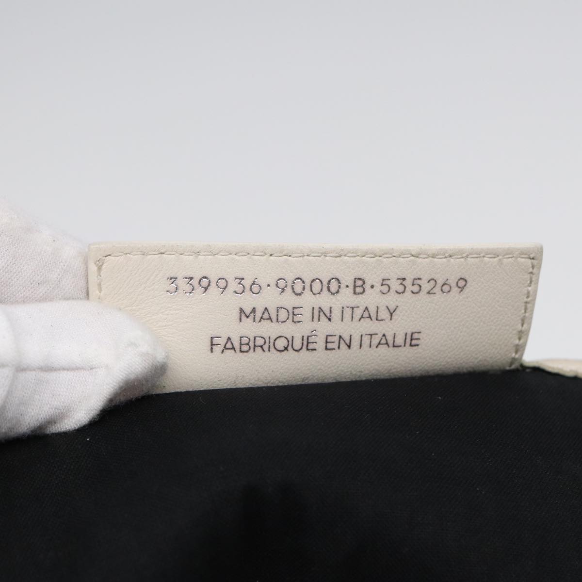balenciaga Navy Cabas Hand Bag Leather White Silver 339936 Auth bs17140