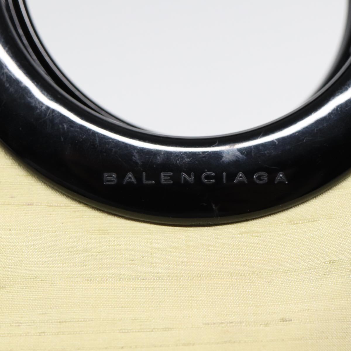 balenciaga Hand Bag Canvas Silver Yellow Auth bs17169