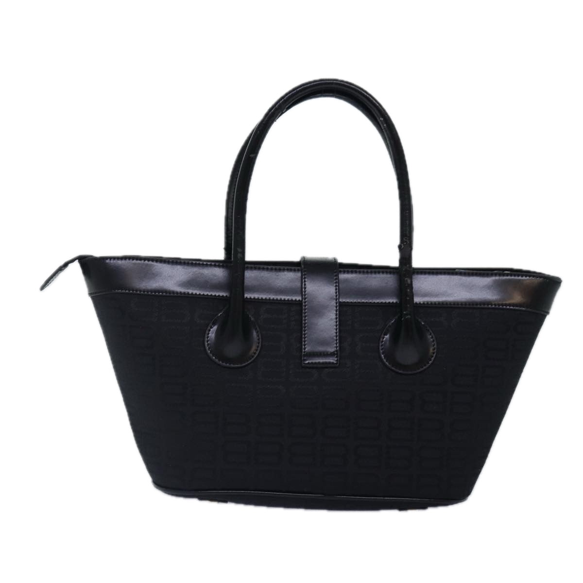 balenciaga Tote Bag Canvas Silver Black Auth bs17170