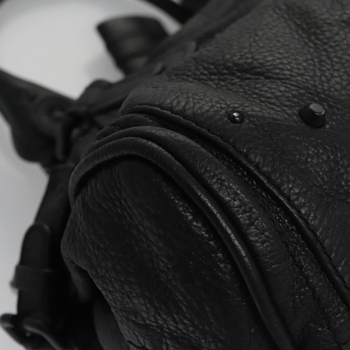 Chloe Paddington Hand Bag Leather Black Silver bs20809