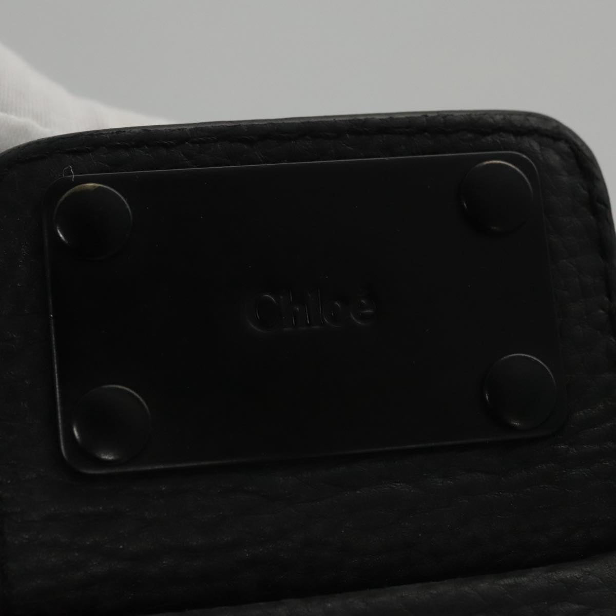 Chloe Paddington Hand Bag Leather Black Silver bs20809