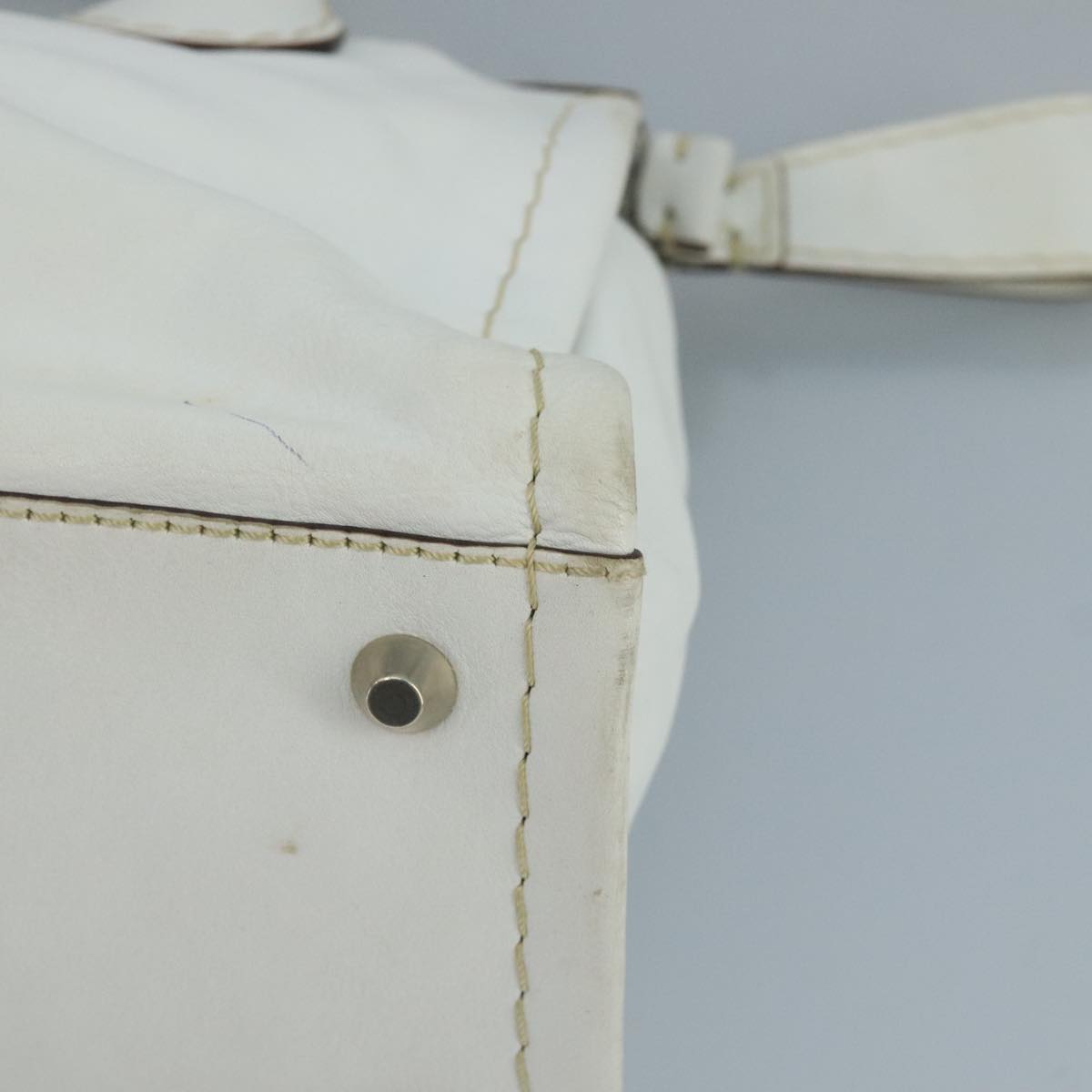 Chloe Hand Bag Leather White bs21671