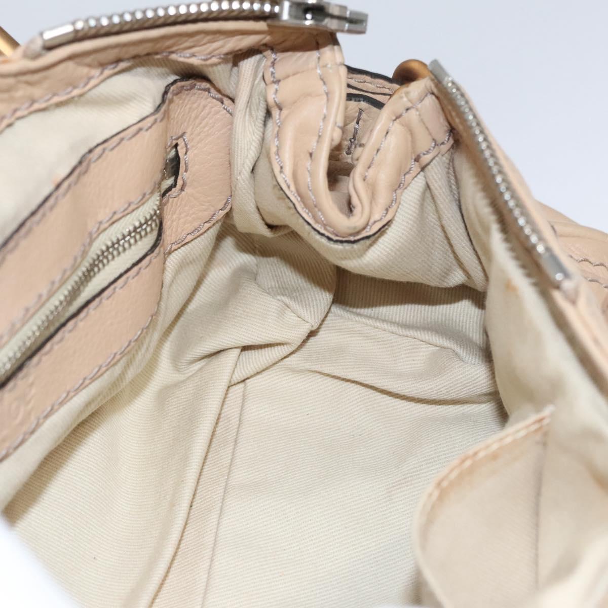 Chloe Paddington Mini Hand Bag Leather Beige Silver gold bs22040
