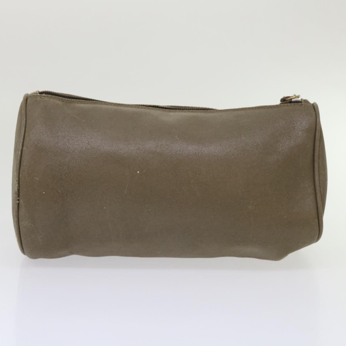GUCCI Hand Bag Clutch Bag Leather 2Set Beige Gray Auth bs6682