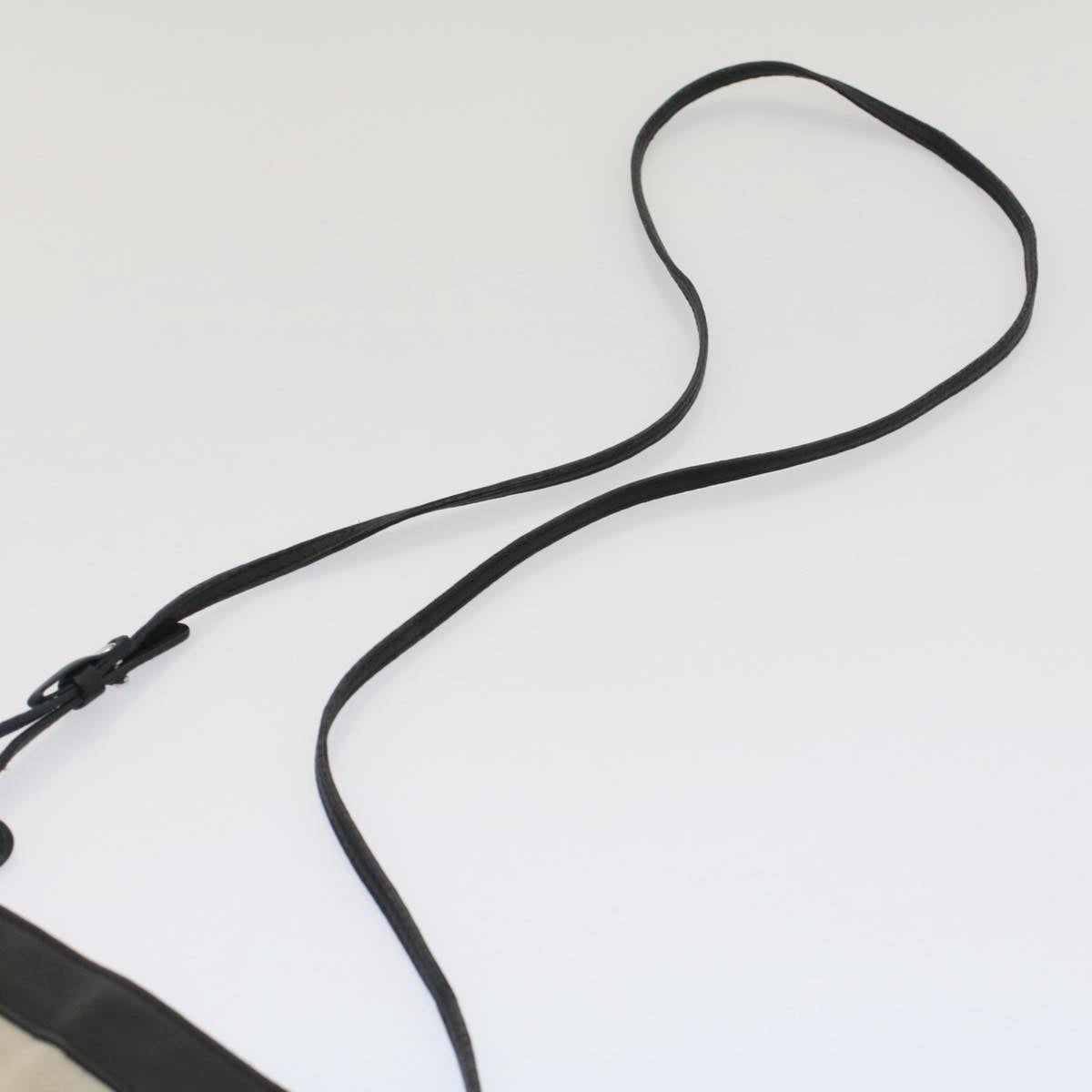balenciaga Shoulder Bag Canvas White Black Auth bs7585
