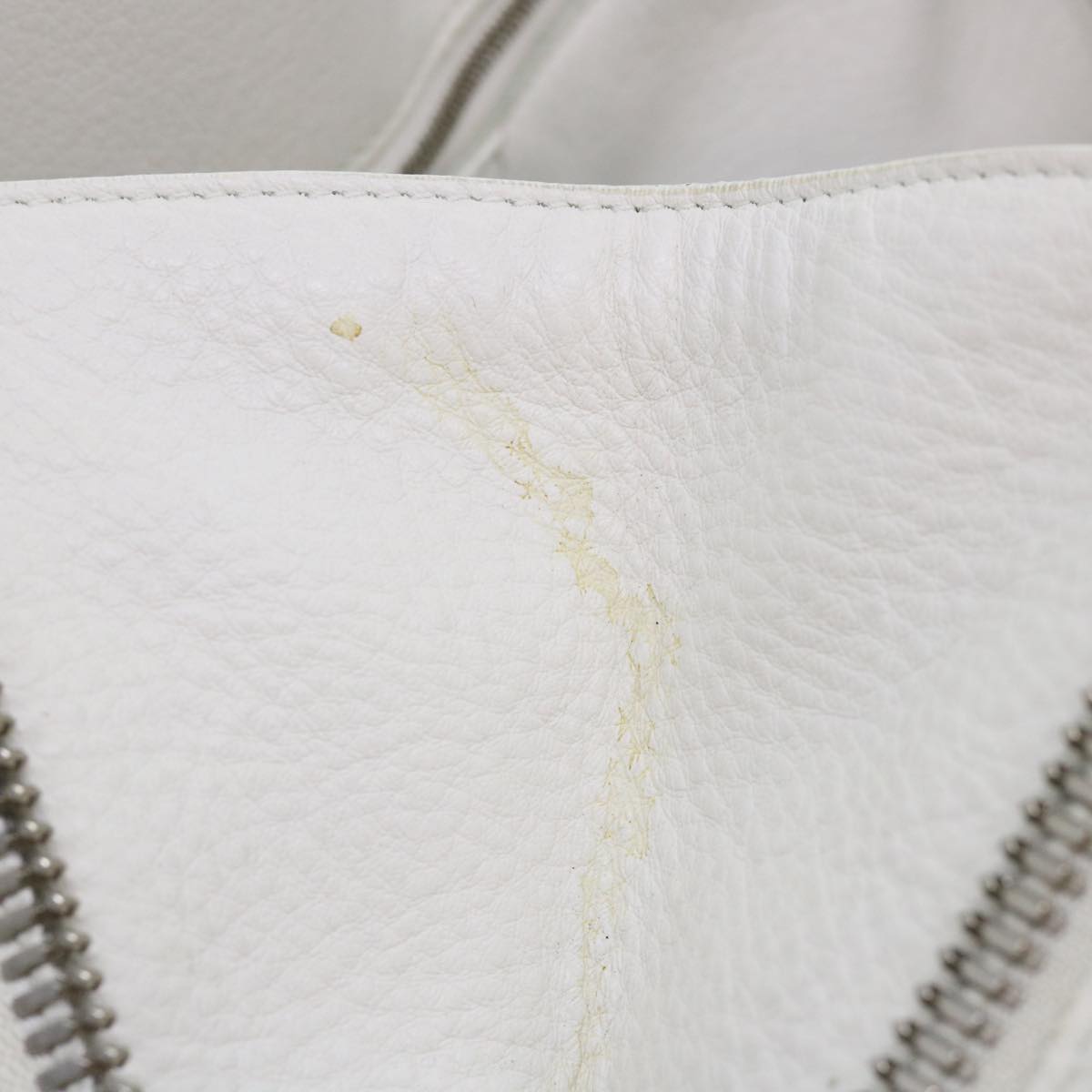 balenciaga Paper Hand Bag Leather White 432596 Auth bs7729