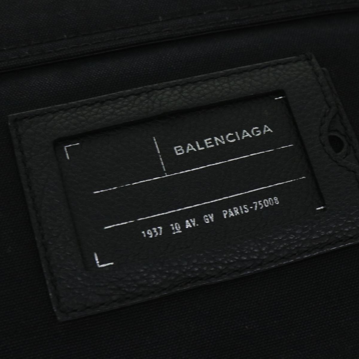 balenciaga Clutch Bag Canvas Black Auth bs9026