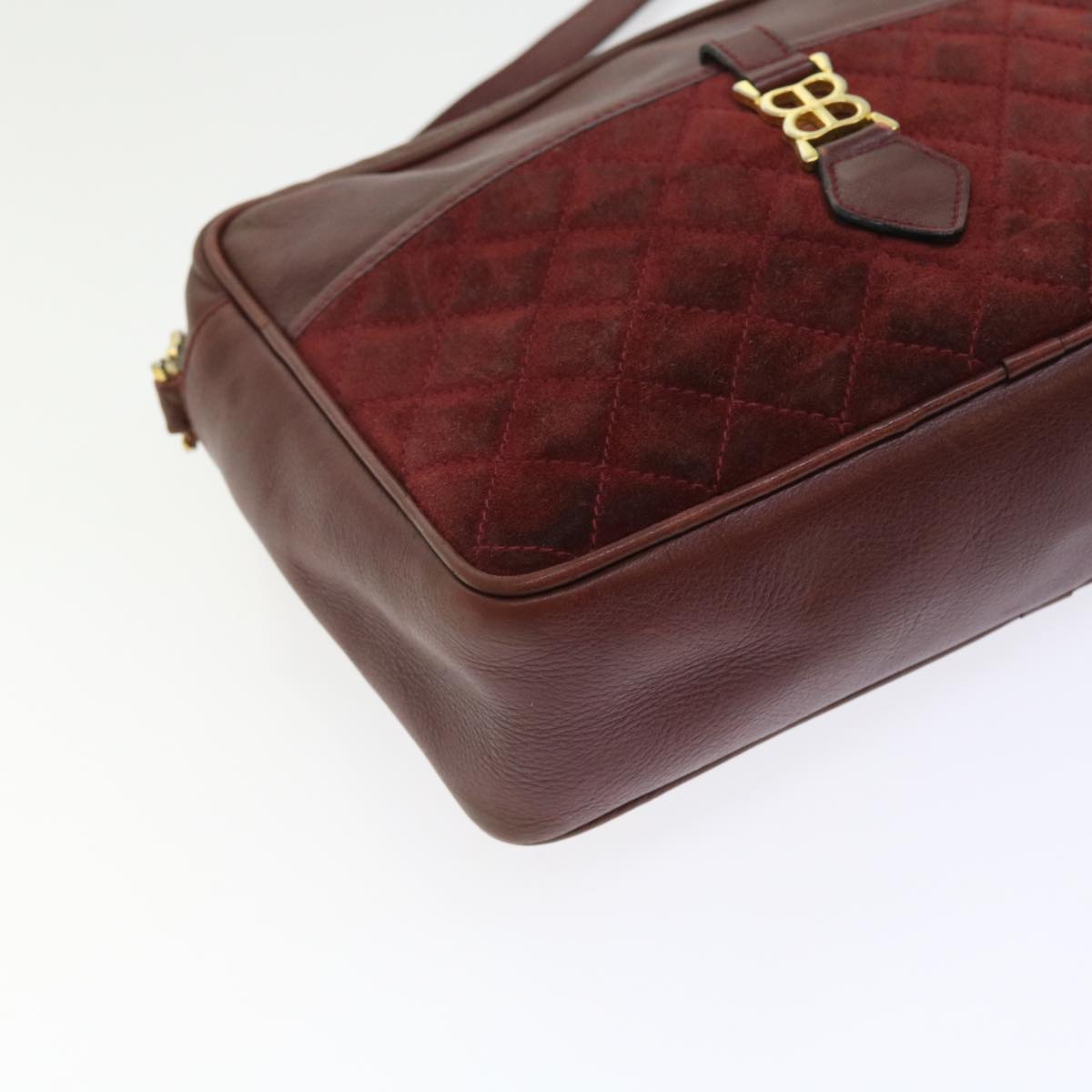 balenciaga Shoulder Bag Suede Leather Red Auth bs9083
