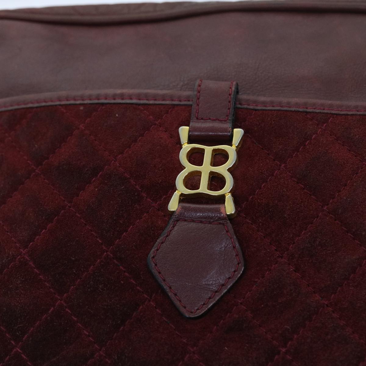 balenciaga Shoulder Bag Suede Leather Red Auth bs9083