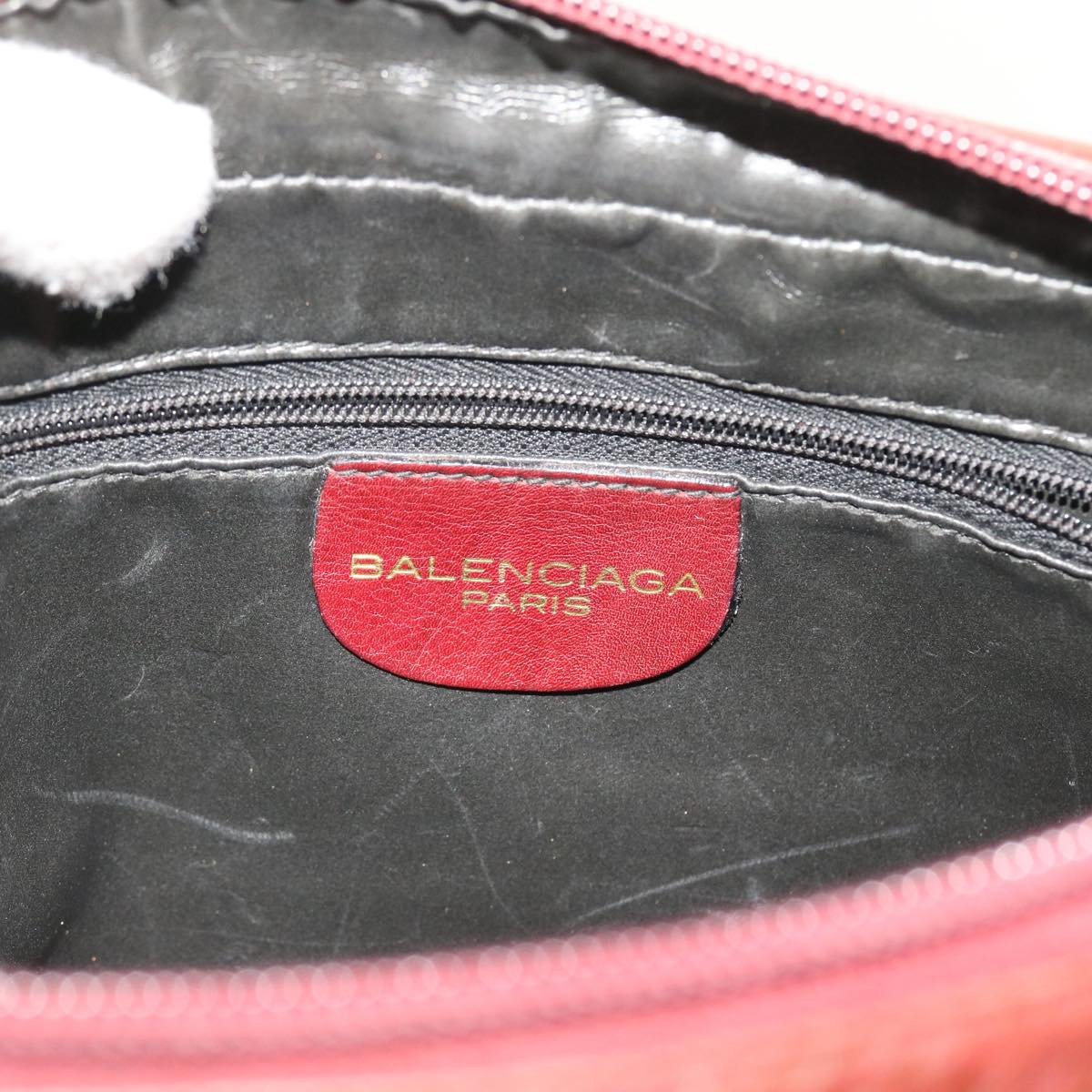 balenciaga Shoulder Bag Suede Leather Red Auth bs9083