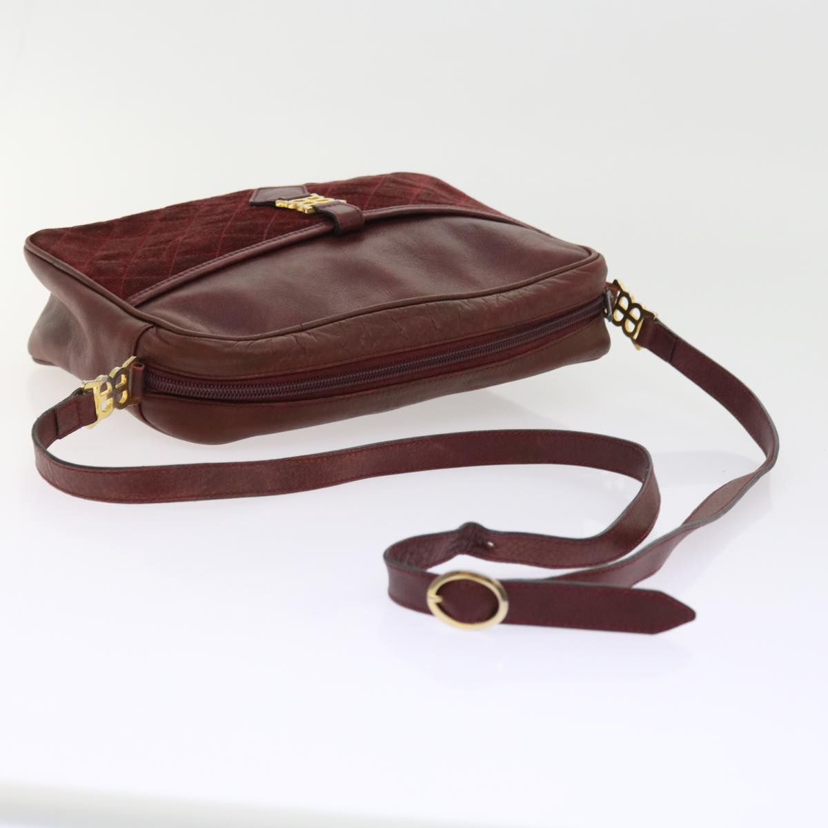 balenciaga Shoulder Bag Suede Leather Red Auth bs9083