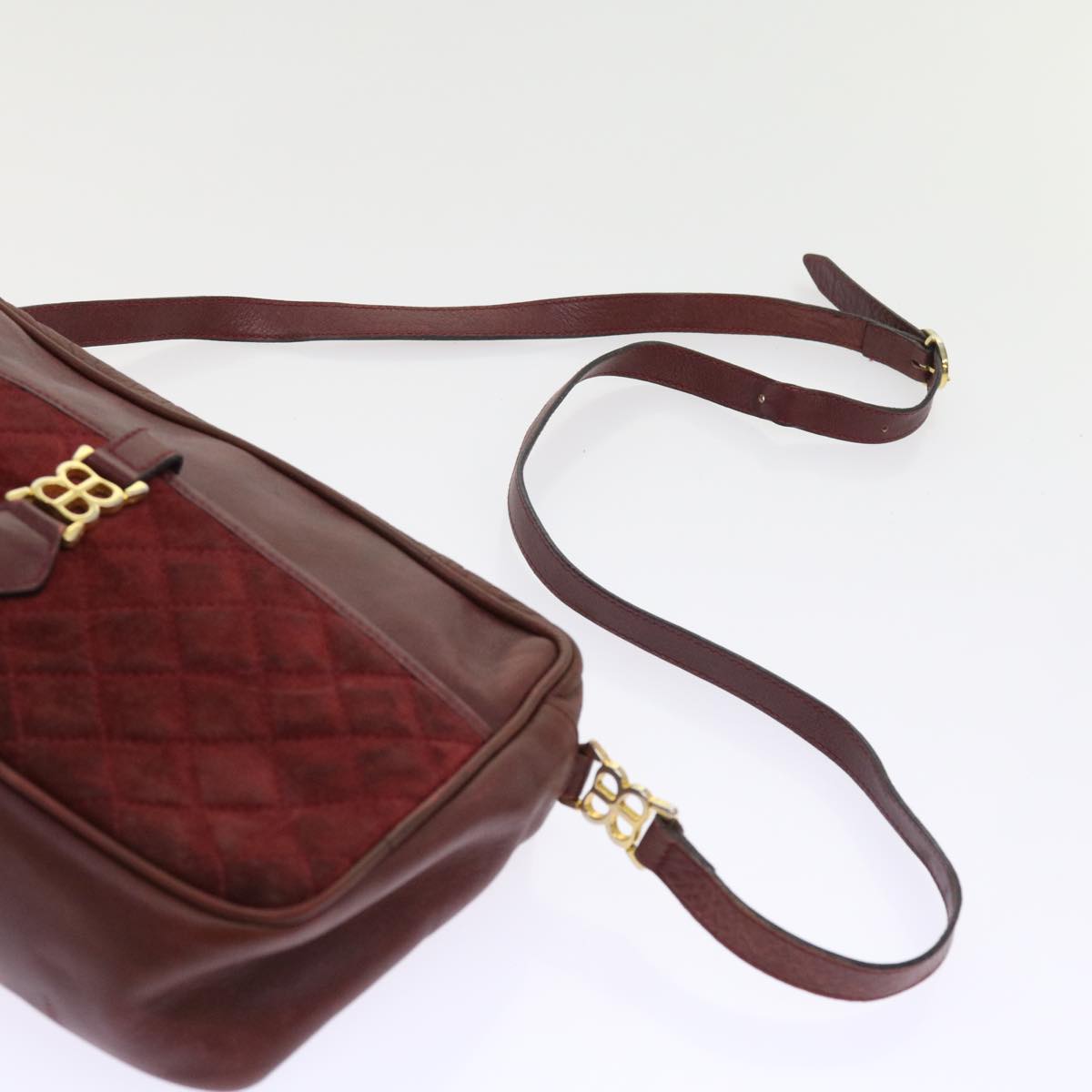 balenciaga Shoulder Bag Suede Leather Red Auth bs9083