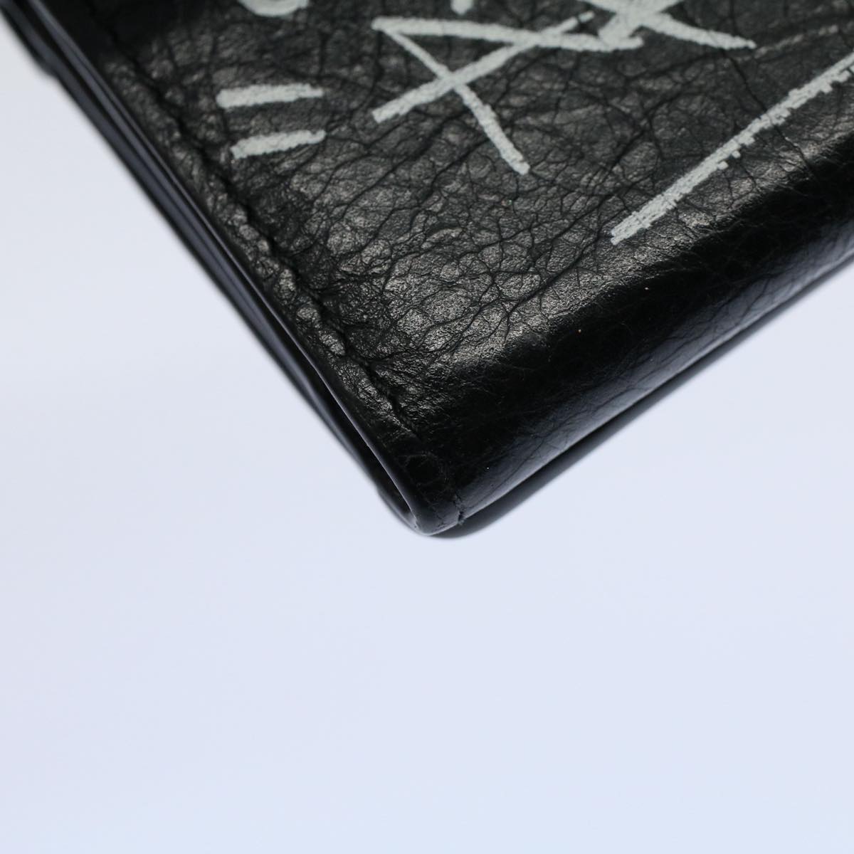 balenciaga Wallet Leather Black 391446 Auth bs9477