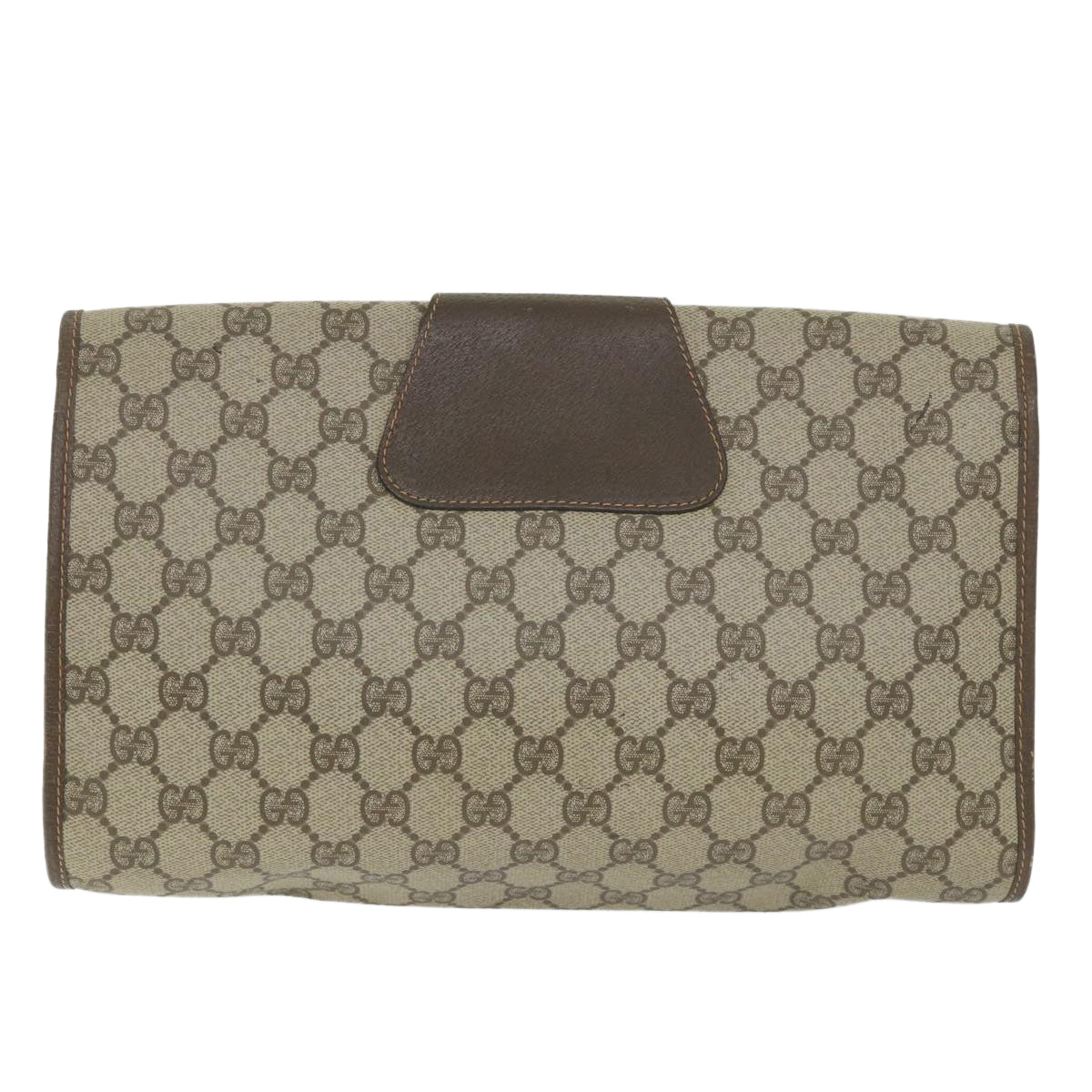 GUCCI Gg Supreme Web Sherry Line Clutch Bag Red Beige 156 01 031 Auth Bs9677