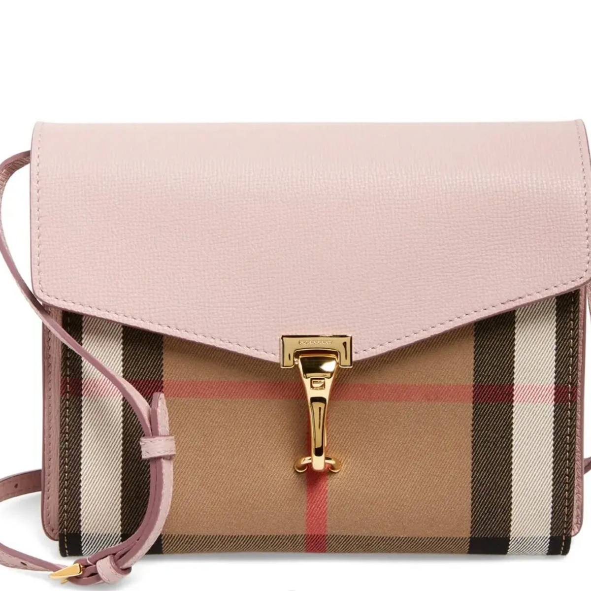 BURBERRY Macken Leather and House Check Crossbody Bag