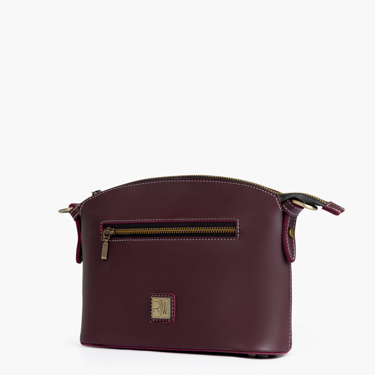 Burgundy dome cross-body bag