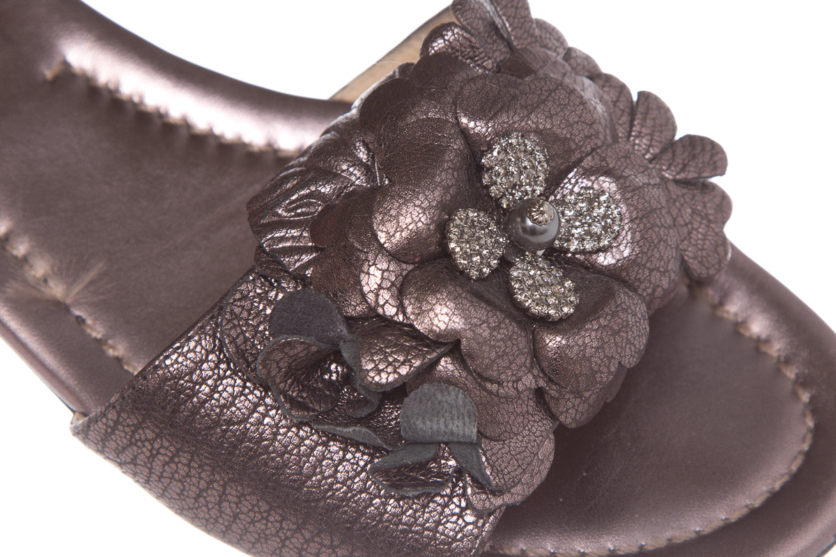 Jimmy Choo Metallic Floral Sandals SZ 37
