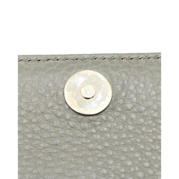 GUCCI Metal Embellished Broadway Clutch in Grey Leather