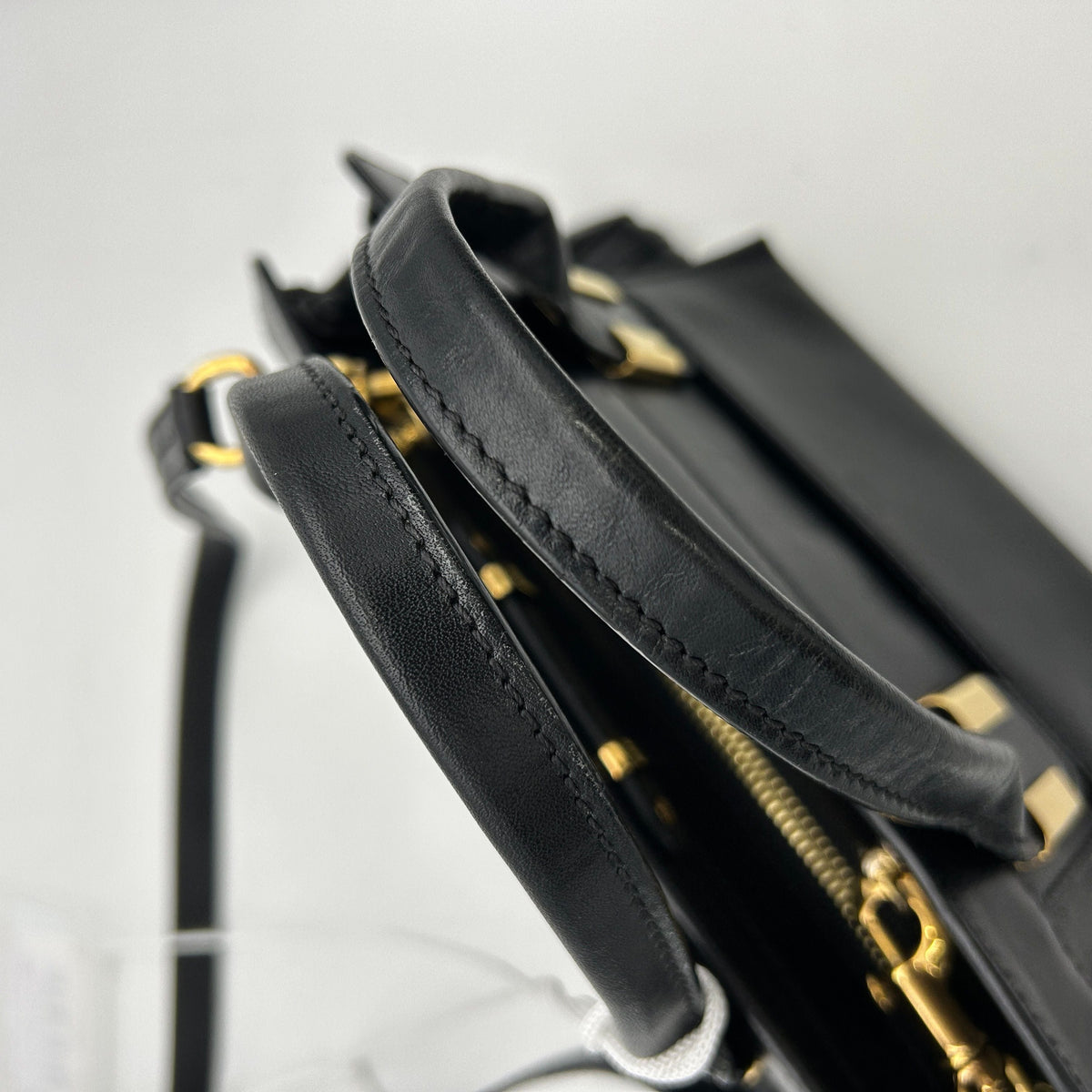 Chloe Calfskin Goatskin Medium Alice Satchel Black LA6971