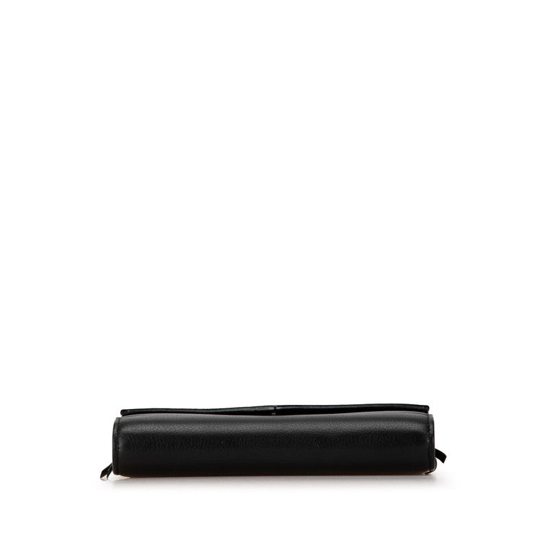 balenciaga Leather Logo Bifold Wallet Black