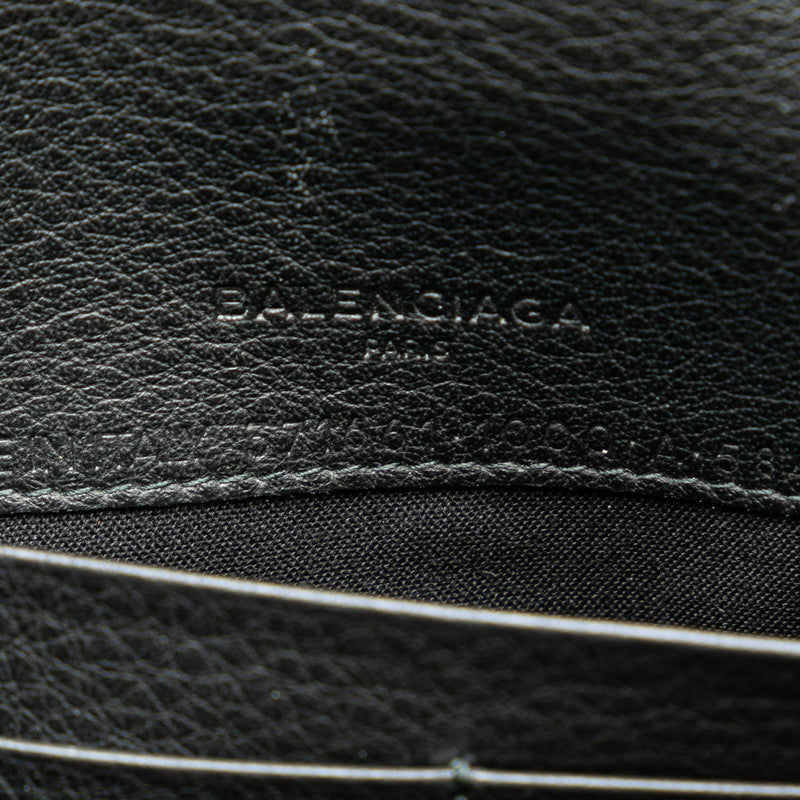 balenciaga Leather Logo Bifold Wallet Black