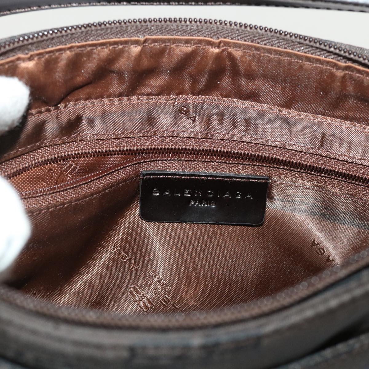 balenciaga Accessory Pouch Nylon Brown Auth cl625