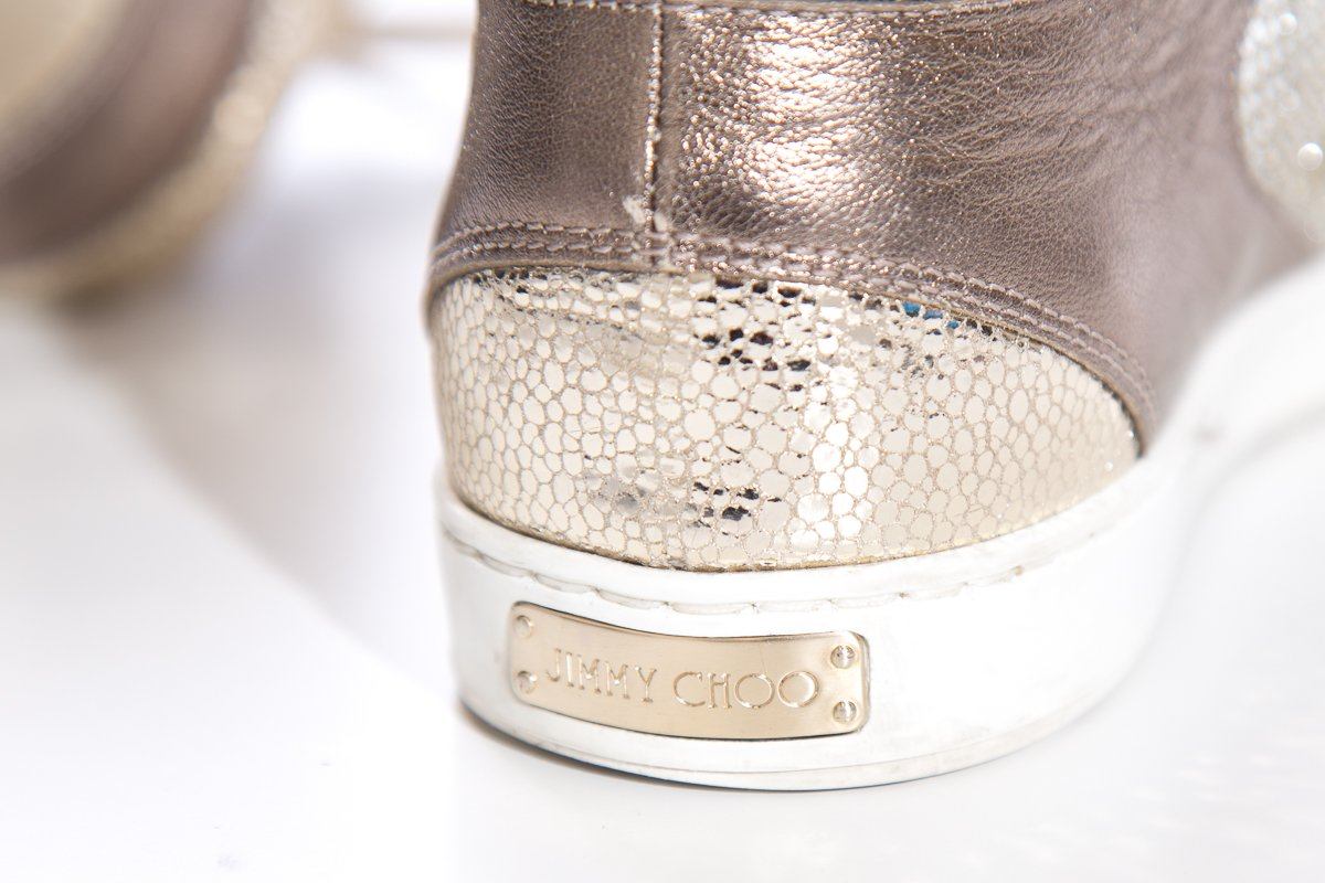 Jimmy Choo Gold Miami Sneakers SZ 37