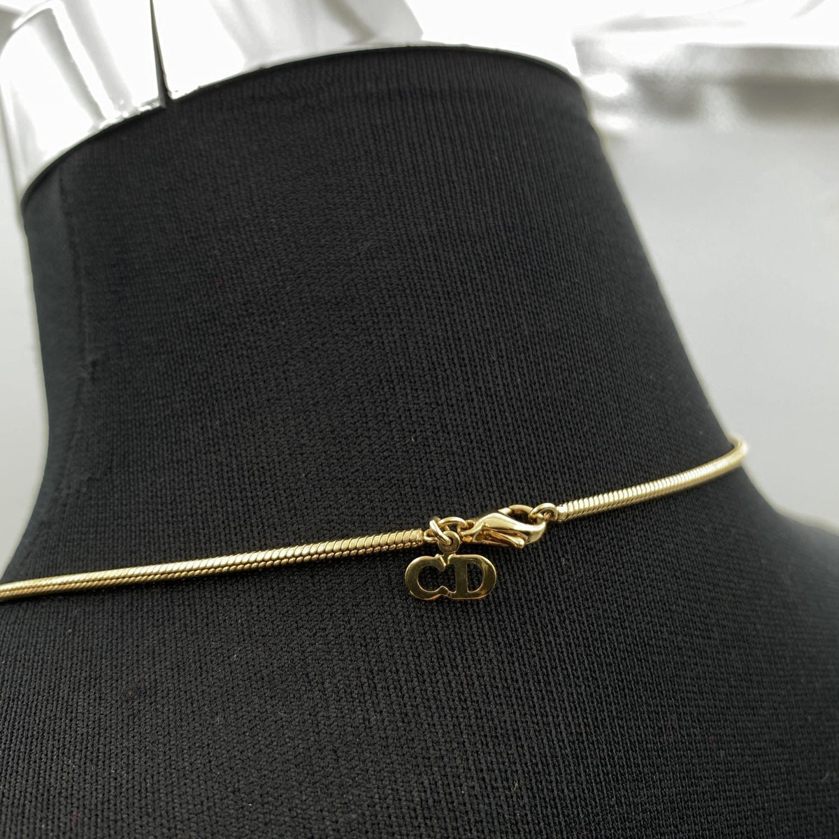 CHRISTIAN Top quality Dior Gold Metal Dangling Charms Logo Necklace