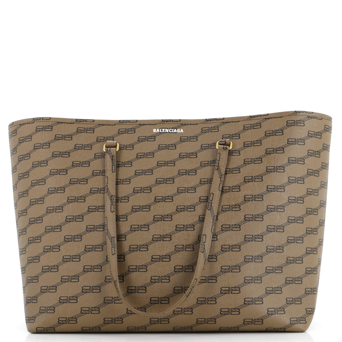 Balenciaga Signature East-West Shopper Tote BB Monogram Coated Canvas Large